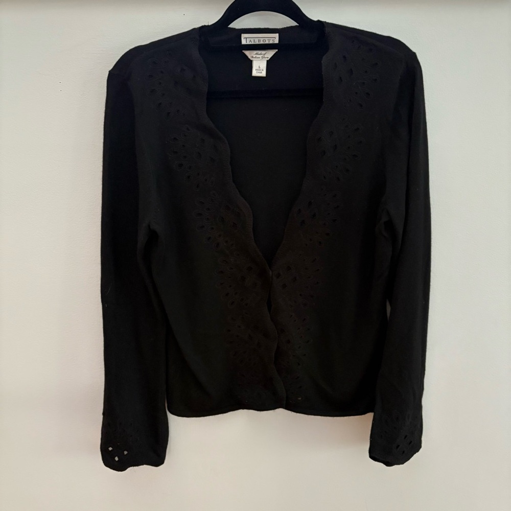 Talbots Black Italian Yarn Sweater